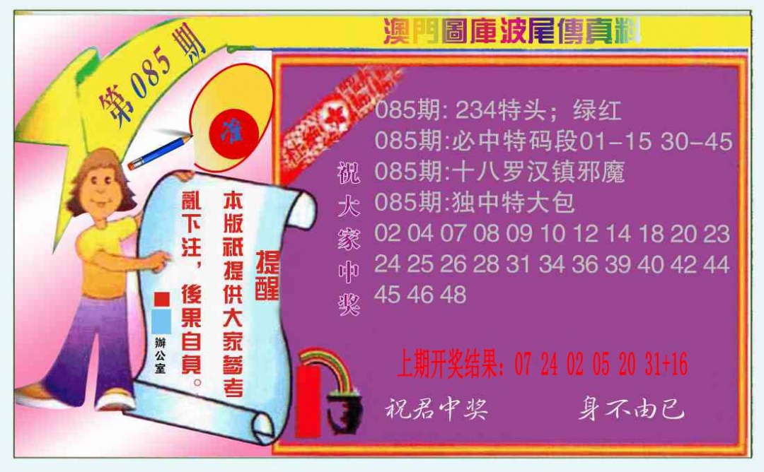 085期波尾传真料[图]